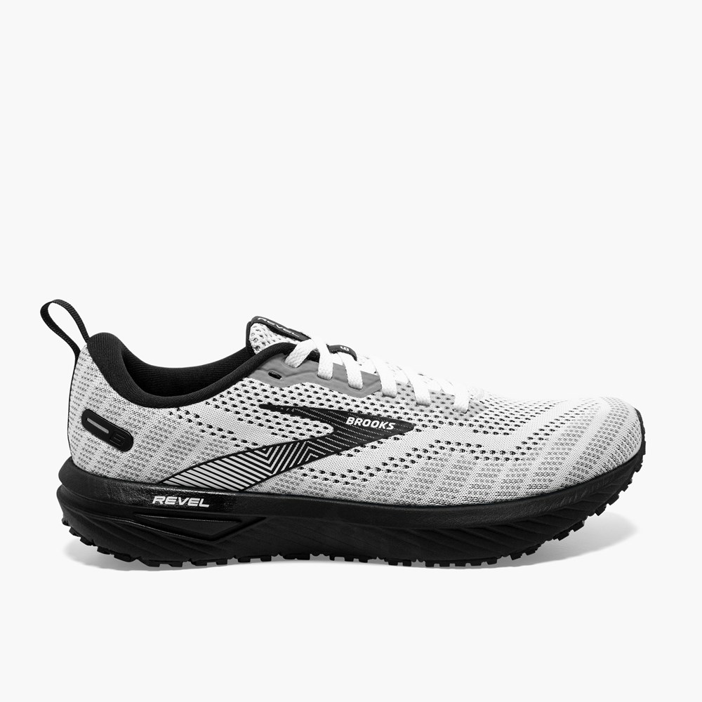 Chaussures Running Route Brooks Revel 6 Blanche Noir Femme | BGL-8154476